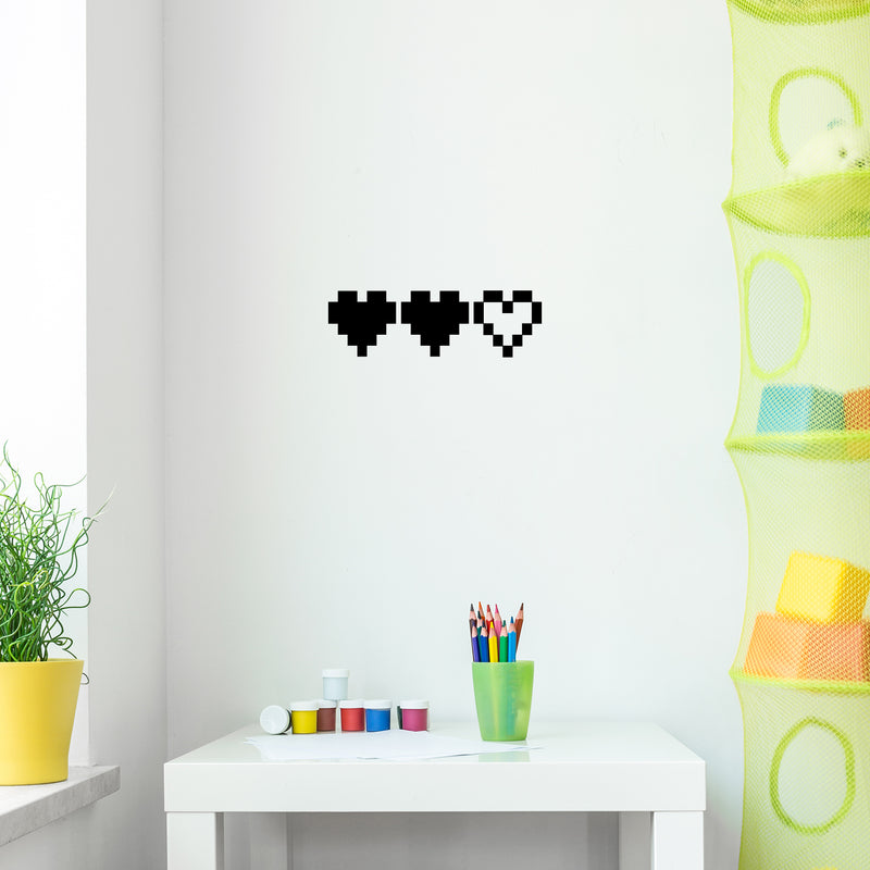 Vinyl Wall Art Decal - Videogame Heart - 5. - Trendy Pixel Style Quote Sticker For Home Office Living Room Gamer Teen Bedroom Kids Room Mirror Decor 2