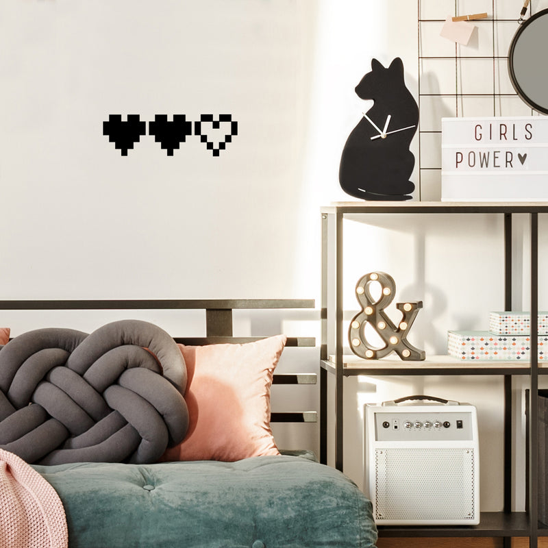 Vinyl Wall Art Decal - Videogame Heart - 5. - Trendy Pixel Style Quote Sticker For Home Office Living Room Gamer Teen Bedroom Kids Room Mirror Decor 3