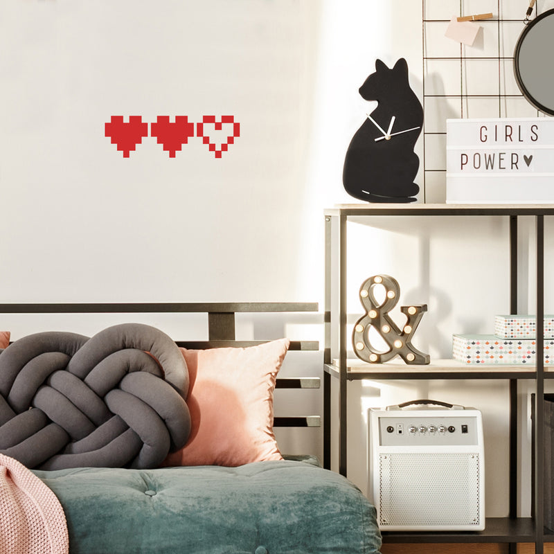 Vinyl Wall Art Decal - Videogame Heart - 5.5" x 17.5" - Trendy Pixel Style Quote Sticker For Home Office Living Room Gamer Teen Bedroom Kids Room Mirror Decor 3