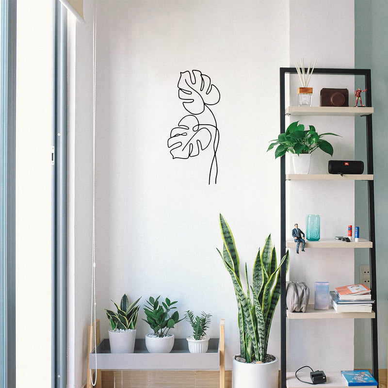 Vinyl Wall Art Decal - Plant Line Art - Trendy Inspirational Quote Plant Design Sticker For Home Office Bedroom Living Room Indoor Garden Patio Decor 2