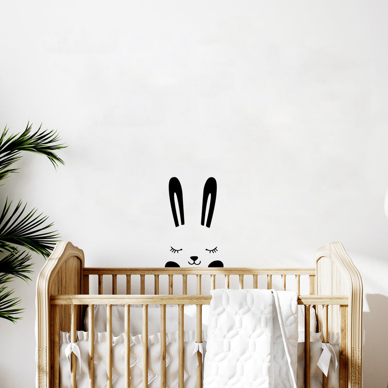 Vinyl Wall Art Decal - Sleep Bunny - Trendy Inspirational Cute Animal Design Sticker For Children Bedroom Home Baby Nursery Daycare Kids Room Decor 2