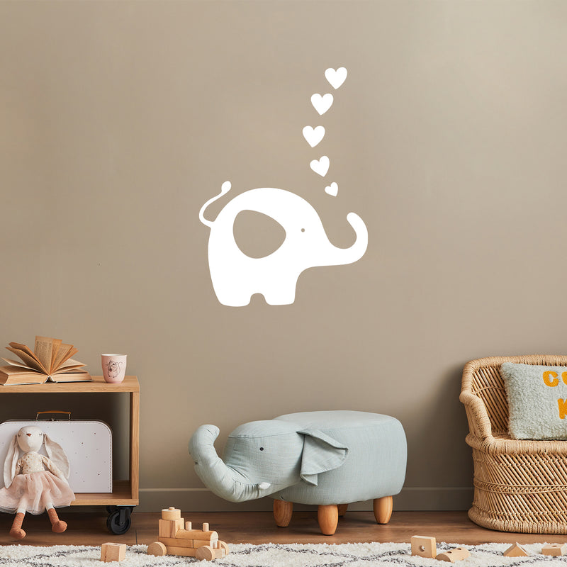 Vinyl Wall Art Decal - Elephant Hearts - 17" x 12" - Trendy Inspirational Cute Animal Design Sticker For Children Bedroom Home Baby Nursery Daycare Kids Room Decor 3