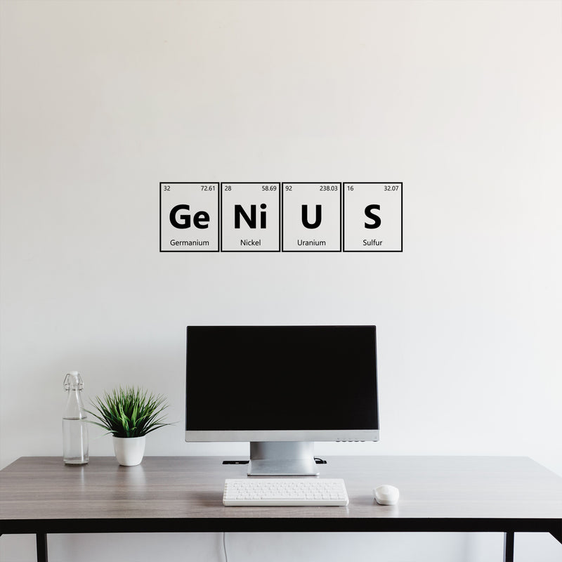 Vinyl Wall Art Decal - Genius - Trendy Motivational Positive Hard Work Quote Sticker For Home Bedroom Living Room Playroom School Classroom Office Store Coffee Shop Decor 2