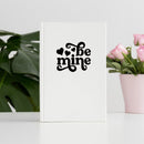Vinyl Wall Art Decal - Be Mine - 3.5" x 4" - Trendy Quote Heart Design Sticker For Bedroom Mirror Notebooks Laptops Mugs Thermos Cars Bumper Valentine's Day Decor 2