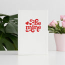 Vinyl Wall Art Decal - Be Mine - 3.5" x 4" - Trendy Quote Heart Design Sticker For Bedroom Mirror Notebooks Laptops Mugs Thermos Cars Bumper Valentine's Day Decor 2