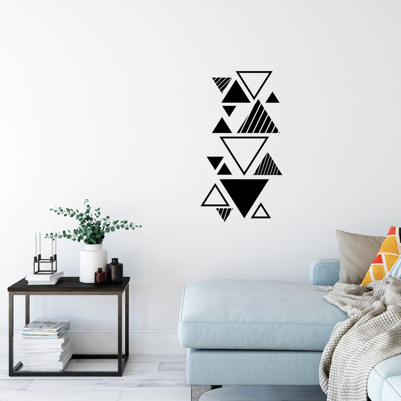 Vinyl Wall Art Decal - Abstract Triangles - 30" x 16" - Modern Minimal Figure Geometric Design Sticker For Home Living Room School Classroom Office Coffee Shop Storefront Decor 3