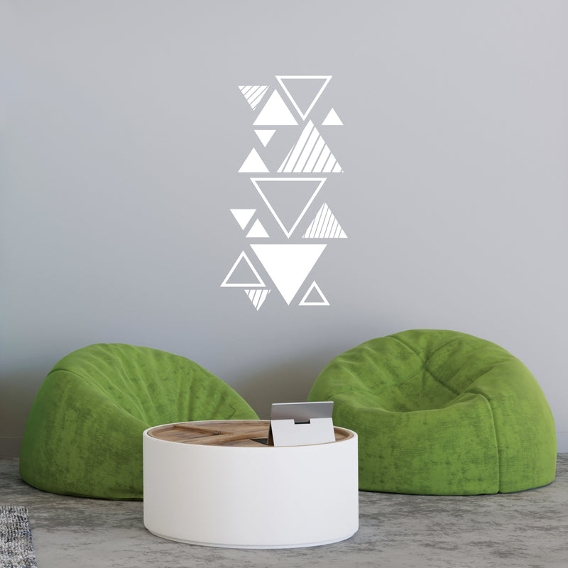 Vinyl Wall Art Decal - Abstract Triangles - 30" x 16" - Modern Minimal Figure Geometric Design Sticker For Home Living Room School Classroom Office Coffee Shop Storefront Decor 2