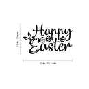 Vinyl Wall Art Decal - Happy Easter - Trendy Inspirational Lovely Season Quote Sticker For Home Kids Room Playroom Playground Classroom Daycare Living Room Decor 4