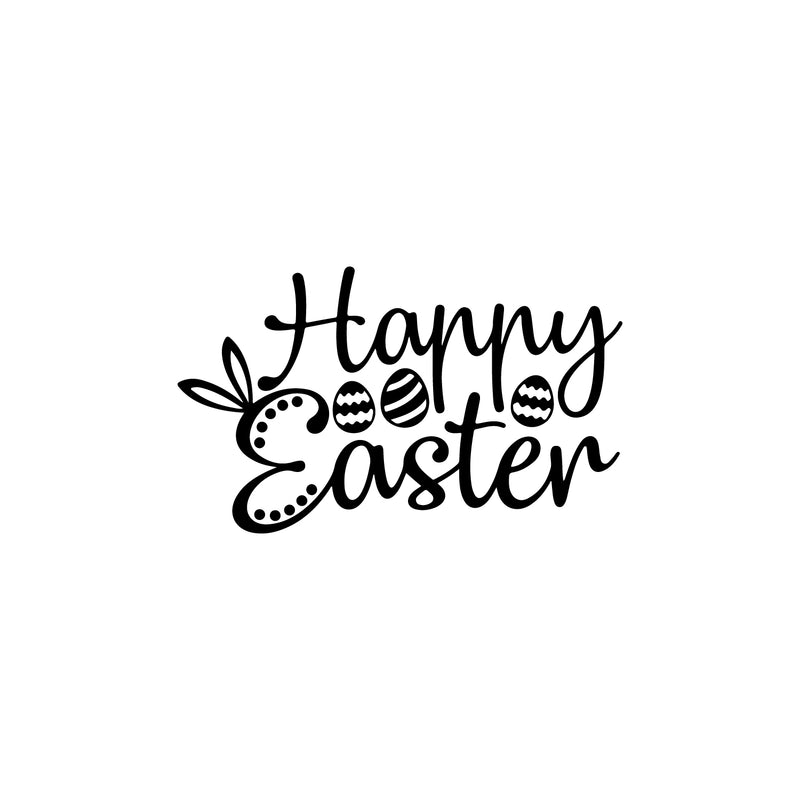 Vinyl Wall Art Decal - Happy Easter - 15" x 25" - Trendy Inspirational Lovely Season Quote Sticker For Home Kids Room Playroom Playground Classroom Daycare Living Room Decor 1
