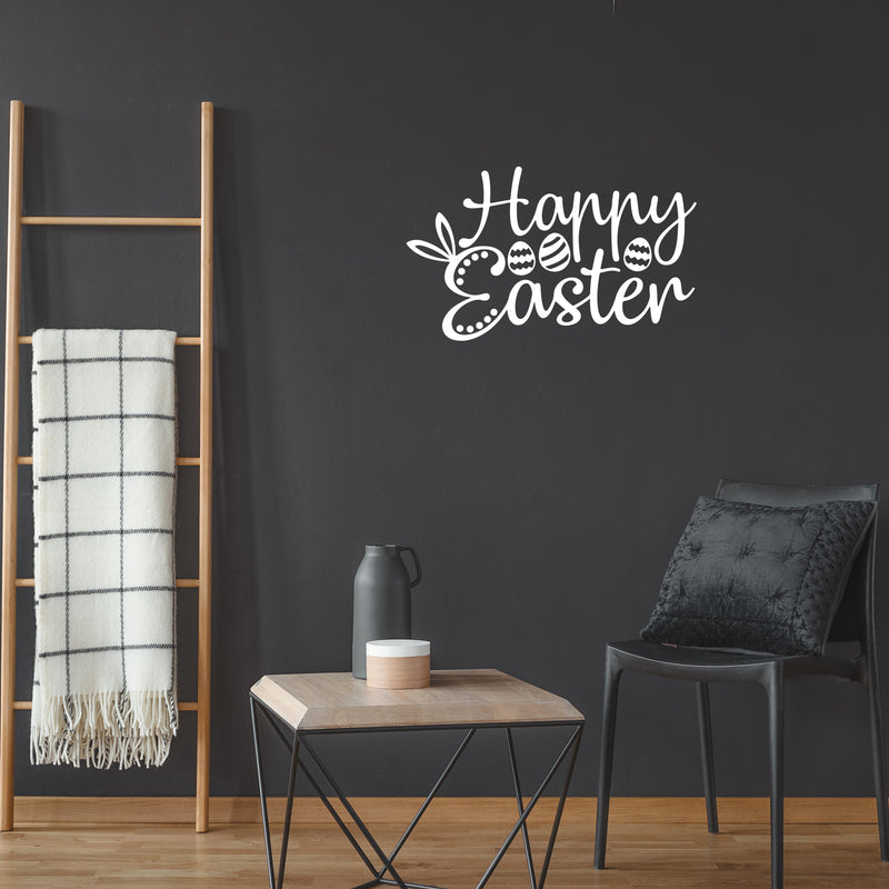 Vinyl Wall Art Decal - Happy Easter - Trendy Inspirational Lovely Season Quote Sticker For Home Kids Room Playroom Playground Classroom Daycare Living Room Decor 5