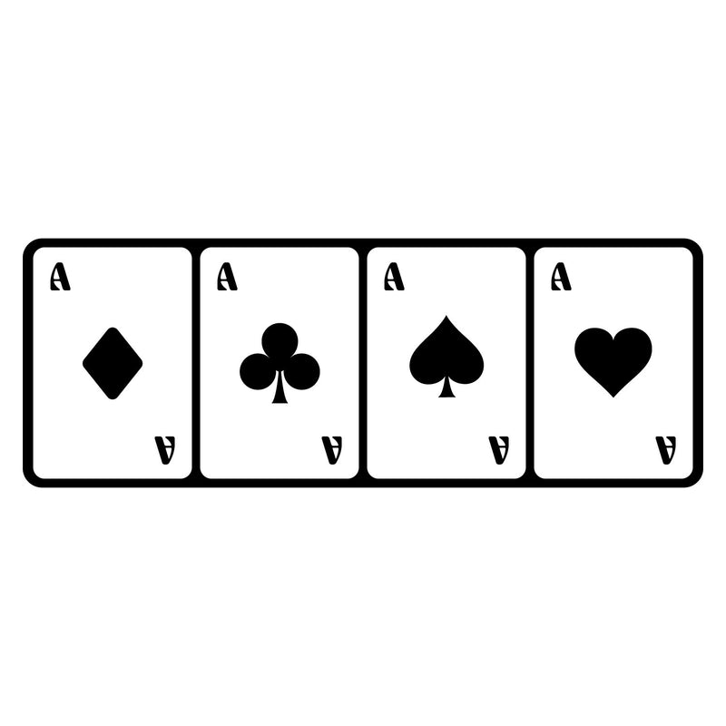 Vinyl Wall Art Decal - Four Cards - 13" x 35.5" - Modern Card Deck Design Sticker For Home Office Bedroom Living Room Games Casino Theme Party Store Decor 1