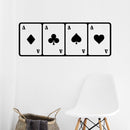 Vinyl Wall Art Decal - Four Cards - 13" x 35.5" - Modern Card Deck Design Sticker For Home Office Bedroom Living Room Games Casino Theme Party Store Decor 2
