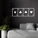Vinyl Wall Art Decal - Four Cards - 13" x 35.5" - Modern Card Deck Design Sticker For Home Office Bedroom Living Room Games Casino Theme Party Store Decor 2