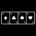 Vinyl Wall Art Decal - Four Cards - 13" x 35.5" - Modern Card Deck Design Sticker For Home Office Bedroom Living Room Games Casino Theme Party Store Decor 1