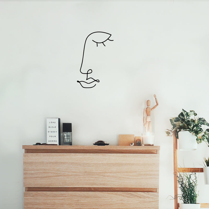 Vinyl Wall Art Decal - Eye Lines - 24.5" x 17" - Trendy Spiritual Good Vibes One Line Design Sticker For Home Office Bedroom Closet Living Room Window Decor 3