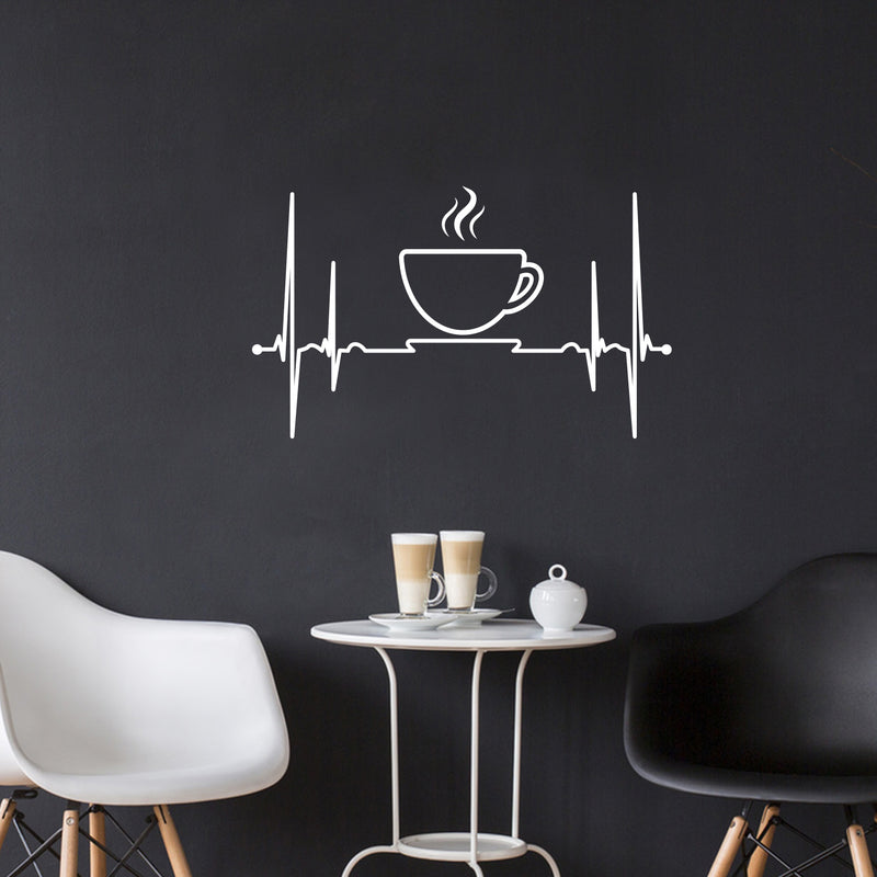 Vinyl Wall Art Decal - Coffee Pulse - 11" x 18" - Modern Inspirational Caffeine Lovers Quote Sticker For Home Office Kitchen Coffee Shop Restaurant Decor 3