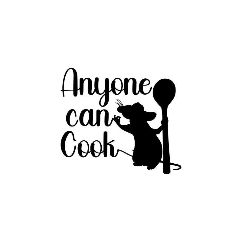 Vinyl Wall Art Decal - Anyone Can Cook - 15" x 17" - Modern Inspiring Funny Cool Design Sticker For Home Dining Room Kitchen Office Coffee Shop Restaurant Coffee Shop Storefront  Deco 1