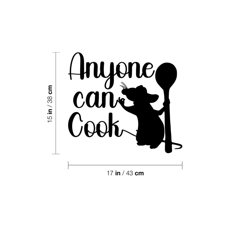 Vinyl Wall Art Decal - Anyone Can Cook - 15" x 17" - Modern Inspiring Funny Cool Design Sticker For Home Dining Room Kitchen Office Coffee Shop Restaurant Coffee Shop Storefront  Deco 4