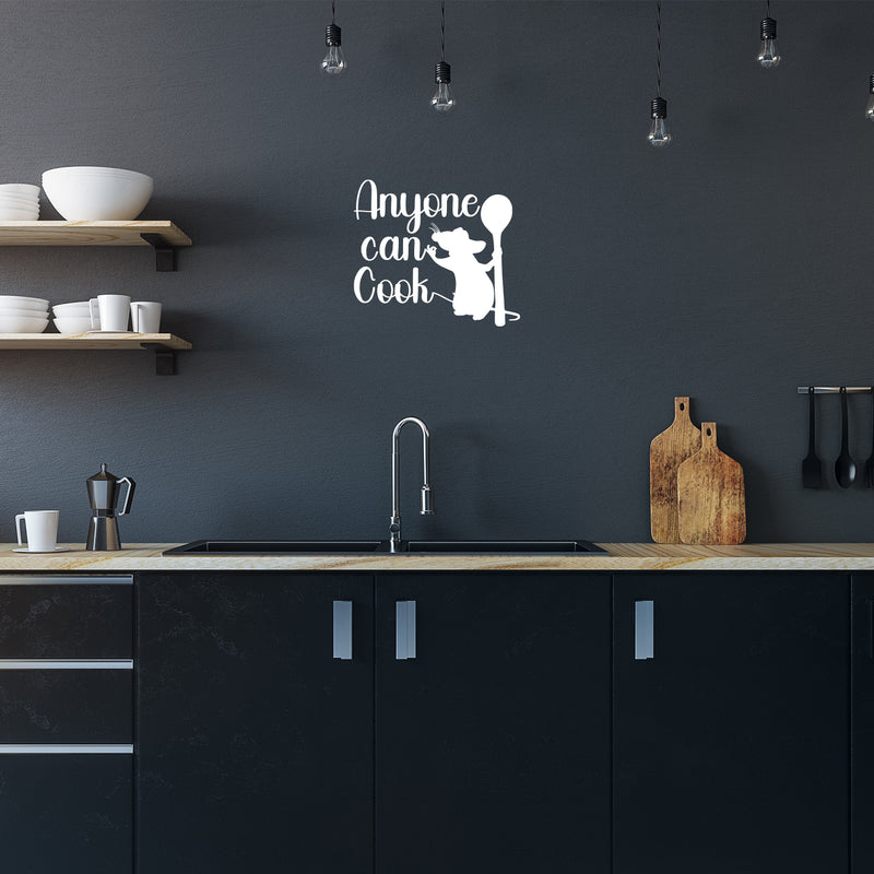 Vinyl Wall Art Decal - Anyone Can Cook - 15" x 17" - Modern Inspiring Funny Cool Design Sticker For Home Dining Room Kitchen Office Coffee Shop Restaurant Coffee Shop Storefront  Deco 3