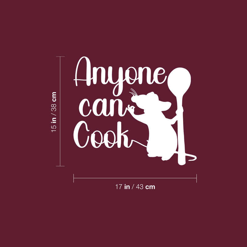 Vinyl Wall Art Decal - Anyone Can Cook - 15" x 17" - Modern Inspiring Funny Cool Design Sticker For Home Dining Room Kitchen Office Coffee Shop Restaurant Coffee Shop Storefront  Deco 4