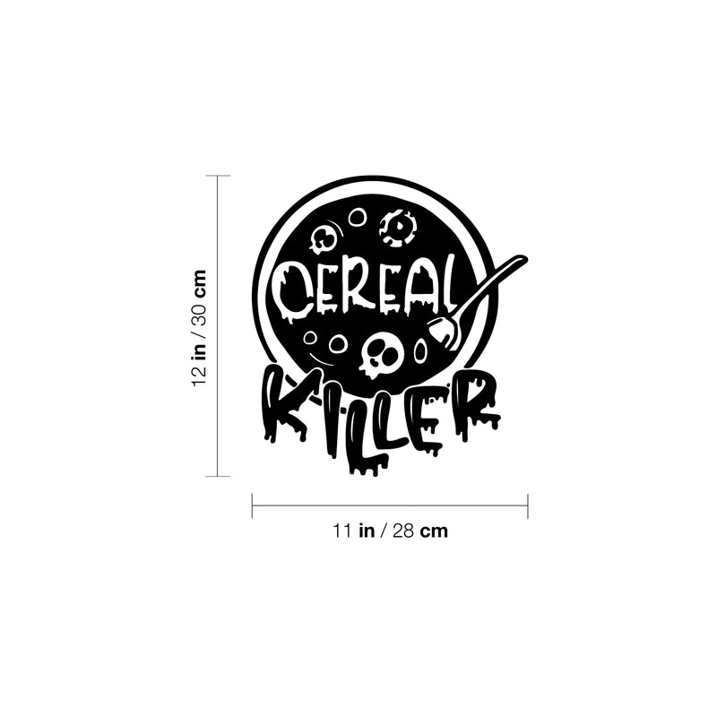 Vinyl Wall Art Decal - Cereal Killer - Trendy Funny Adult Joke Quote Sticker For Home Bedroom Family Room Kitchen Dining Room Restaurant Decor 4