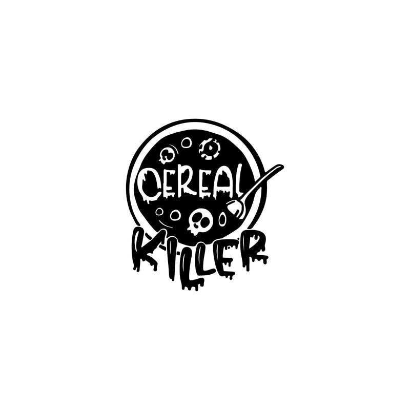 Vinyl Wall Art Decal - Cereal Killer - Trendy Funny Adult Joke Quote Sticker For Home Bedroom Family Room Kitchen Dining Room Restaurant Decor 1