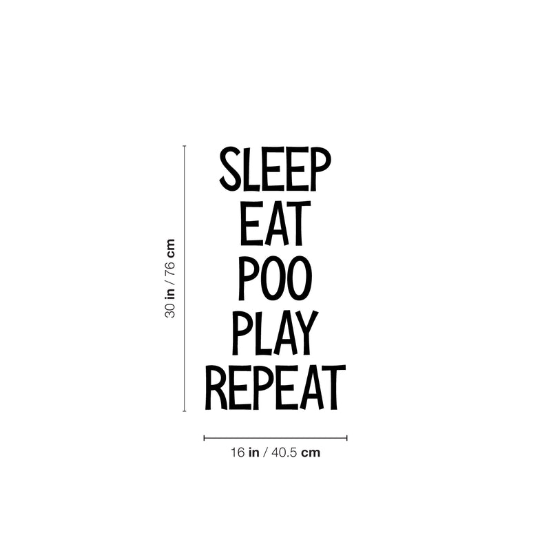 Vinyl Wall Art Decal - Eat Sleep Play Poop Repeat - Modern Inspirational Cute Quote Sticker For Children Bedroom Home Baby Nursery Daycare Kids Room Decor 4