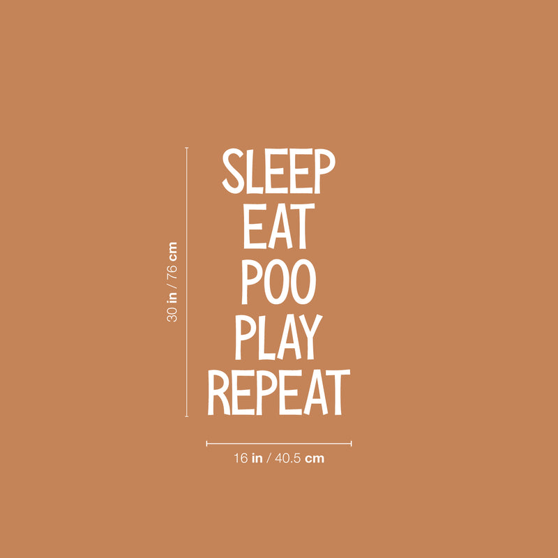 Vinyl Wall Art Decal - Eat Sleep Play Poop Repeat - 30" x 16" - Modern Inspirational Cute Quote Sticker For Children Bedroom Home Baby Nursery Daycare Kids Room Decor 4