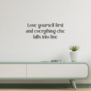 Vinyl Wall Art Decal - Love Yourself First And Everything Else Falls Into Line - Motivational Self Love Quote Sticker For Home Office Therapy Bedroom Living Room Decor 2