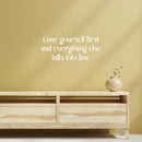 Vinyl Wall Art Decal - Love Yourself First And Everything Else Falls Into Line - 10" x 25" - Motivational Self Love Quote Sticker For Home Office Therapy Bedroom Living Room Decor 3