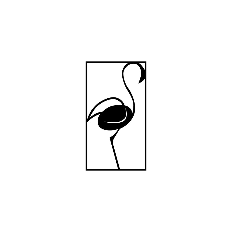 Vinyl Wall Art Decal - Flamingo Silhouette - 27" x 15" - Trendy Sticker Animal Figure Minimalist Design For Home Bedroom Living Room Work Office Store Decor 1