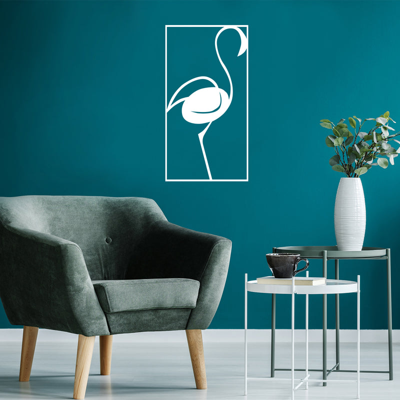 Vinyl Wall Art Decal - Flamingo Silhouette - 27" x 15" - Trendy Sticker Animal Figure Minimalist Design For Home Bedroom Living Room Work Office Store Decor 3