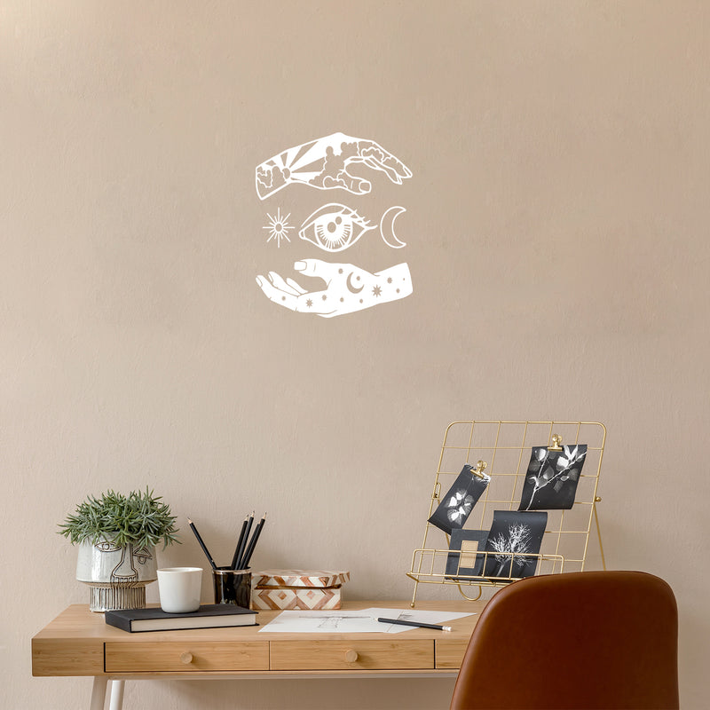 Vinyl Wall Art Decal - Mystically Day and Night - 20" x 17" - Modern Positive Inspiring Lovely Spiritual Design Sticker For Home Bedroom Closet Living Room Office Coffee Shop Storefront Decor 3