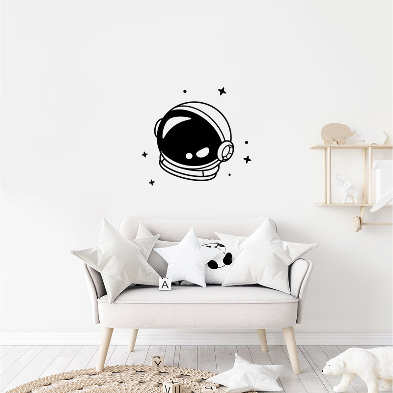 Vinyl Wall Art Decal - Astronaut Helmet - 13. Trendy Fun Cool Design Stars Shape Sticker For Home Kids Room Playroom Playground Daycare Nursery Classroom School Decor 3