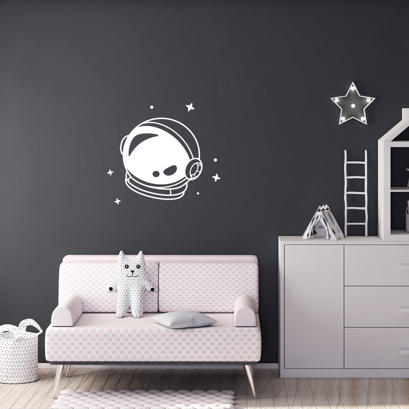 Vinyl Wall Art Decal - Astronaut Helmet - 13. Trendy Fun Cool Design Stars Shape Sticker For Home Kids Room Playroom Playground Daycare Nursery Classroom School Decor 5