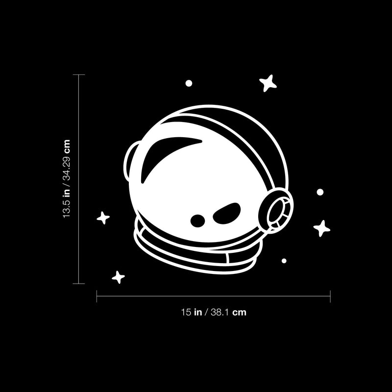 Vinyl Wall Art Decal - Astronaut Helmet - 13.5" x 15" - Trendy Fun Cool Design Stars Shape Sticker For Home Kids Room Playroom Playground Daycare Nursery Classroom School Decor 4