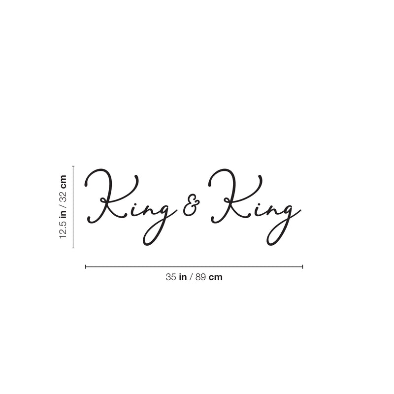 Vinyl Wall Art Decal - King & King Headboard - 35" x 12.5" - Married Couples Wedding Gift Male Home Bedroom Quote Sticker Living Room Gay Love Men LGBTQ Room Decor 4