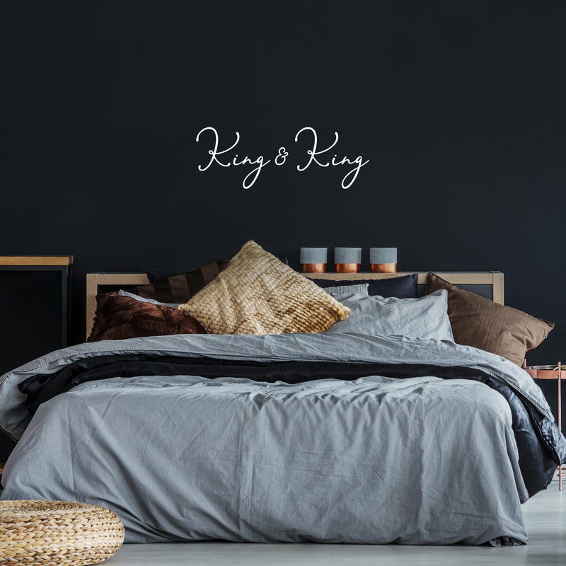 Vinyl Wall Art Decal - King & King Headboard - 35" x 12.5" - Married Couples Wedding Gift Male Home Bedroom Quote Sticker Living Room Gay Love Men LGBTQ Room Decor 3