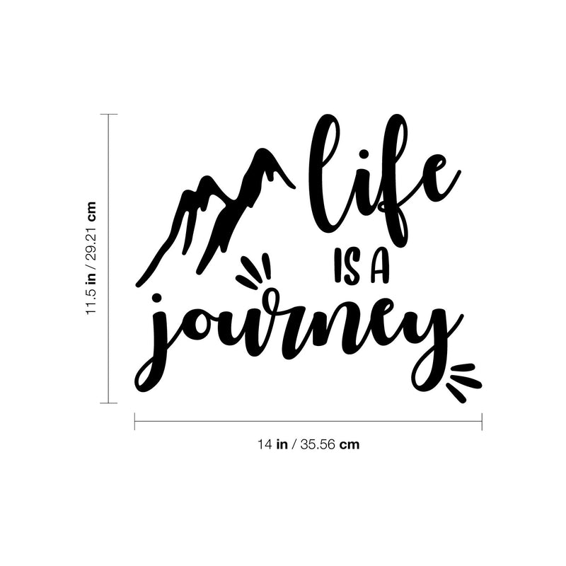Vinyl Wall Art Decal - Life Is A Journey - 11. Trendy Inspiring Positive Good Vibes Quote Sticker For Home Bedroom Living Room Classroom School Office Coffee Shop Decor 4