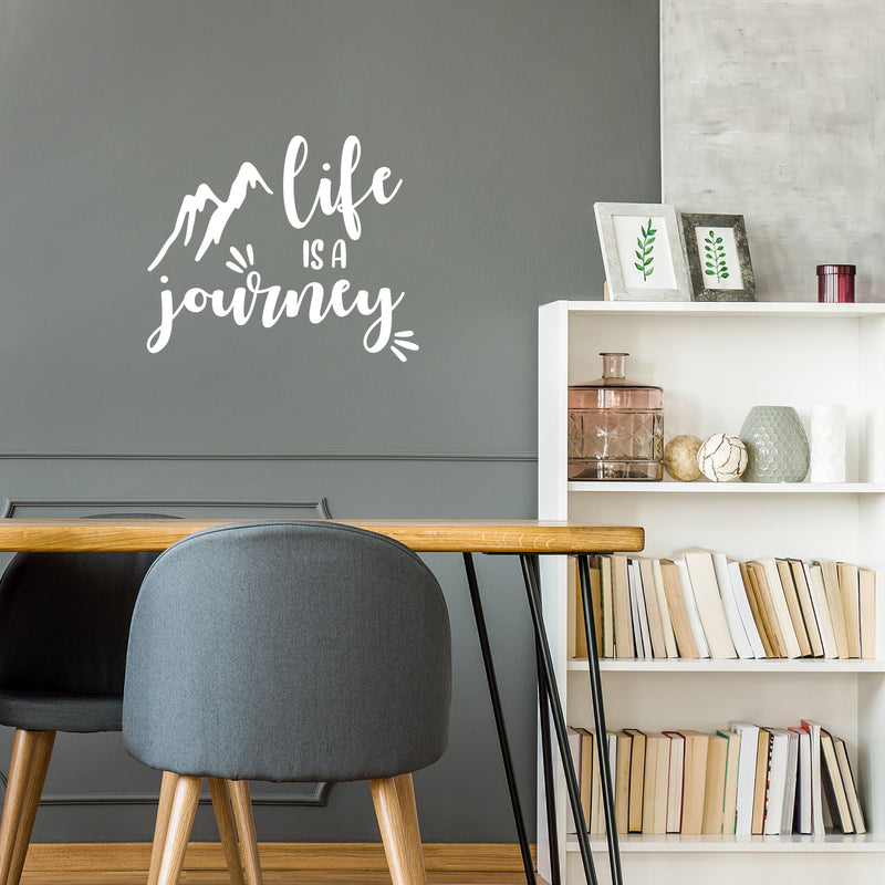 Vinyl Wall Art Decal - Life Is A Journey - 11.5" x 14" - Trendy Inspiring Positive Good Vibes Quote Sticker For Home Bedroom Living Room Classroom School Office Coffee Shop Decor 3