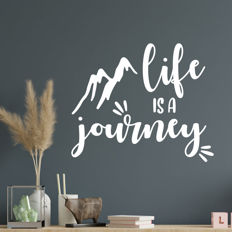 Vinyl Wall Art Decal - Life Is A Journey - 11.5" x 14" - Trendy Inspiring Positive Good Vibes Quote Sticker For Home Bedroom Living Room Classroom School Office Coffee Shop Decor 2