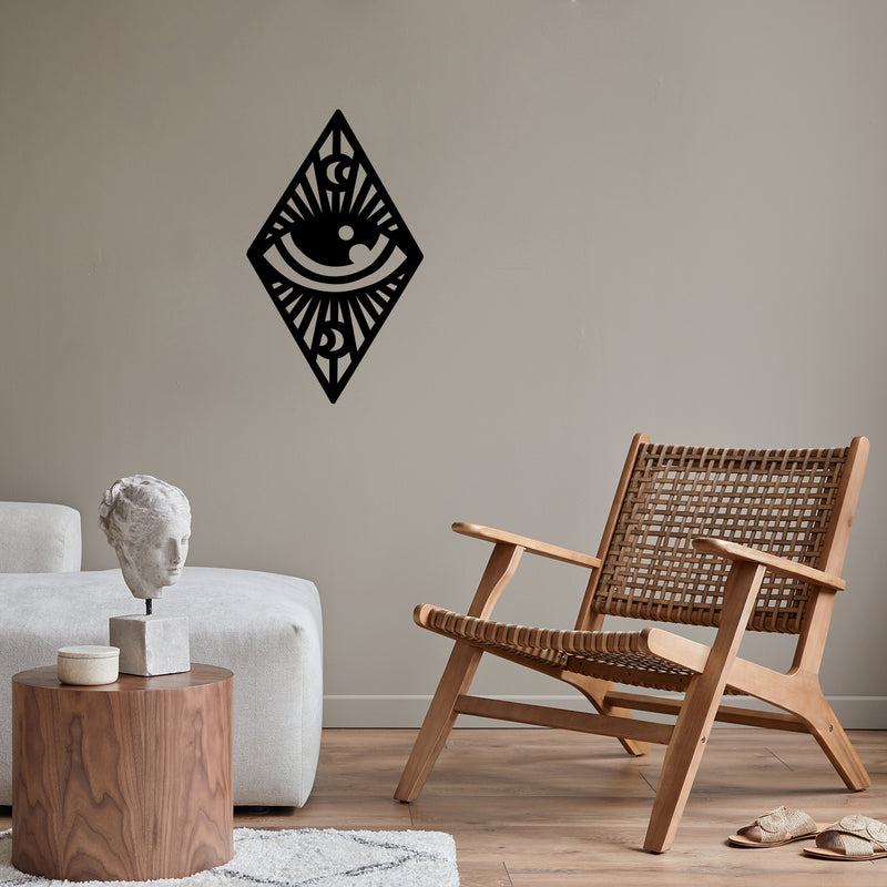 Vinyl Wall Art Decal - Mystic Eye - Modern Sticker Trendy Figures Minimalist Flower Design For Home Bedroom Living Room Work Office Store Fine Decor 3