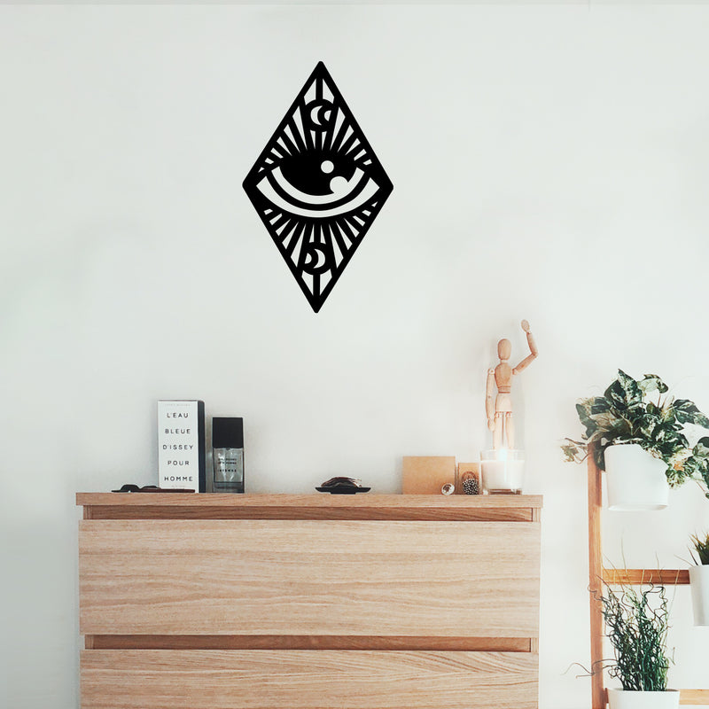 Vinyl Wall Art Decal - Mystic Eye - Modern Sticker Trendy Figures Minimalist Flower Design For Home Bedroom Living Room Work Office Store Fine Decor 2