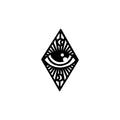 Vinyl Wall Art Decal - Mystic Eye - Modern Sticker Trendy Figures Minimalist Flower Design For Home Bedroom Living Room Work Office Store Fine Decor 1