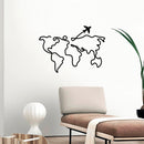 Vinyl Wall Art Decal - World Plane - 24" x 17" - Modern Inspirational Quote Airplane Design Sticker For Travel Lovers Home Office Bedroom Living Room Decor 2