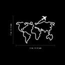 Vinyl Wall Art Decal - World Plane - 24" x 17" - Modern Inspirational Quote Airplane Design Sticker For Travel Lovers Home Office Bedroom Living Room Decor 4