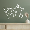 Vinyl Wall Art Decal - World Plane - 24" x 17" - Modern Inspirational Quote Airplane Design Sticker For Travel Lovers Home Office Bedroom Living Room Decor 3