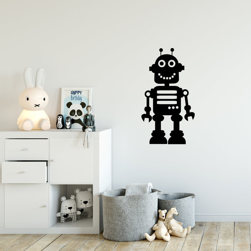 Vinyl Wall Art Decal - Robot - 35" x 19.5" - Modern Inspirational Cute Toy Design Sticker For Children Bedroom Home Baby Nursery Daycare Kids Room Decor 2