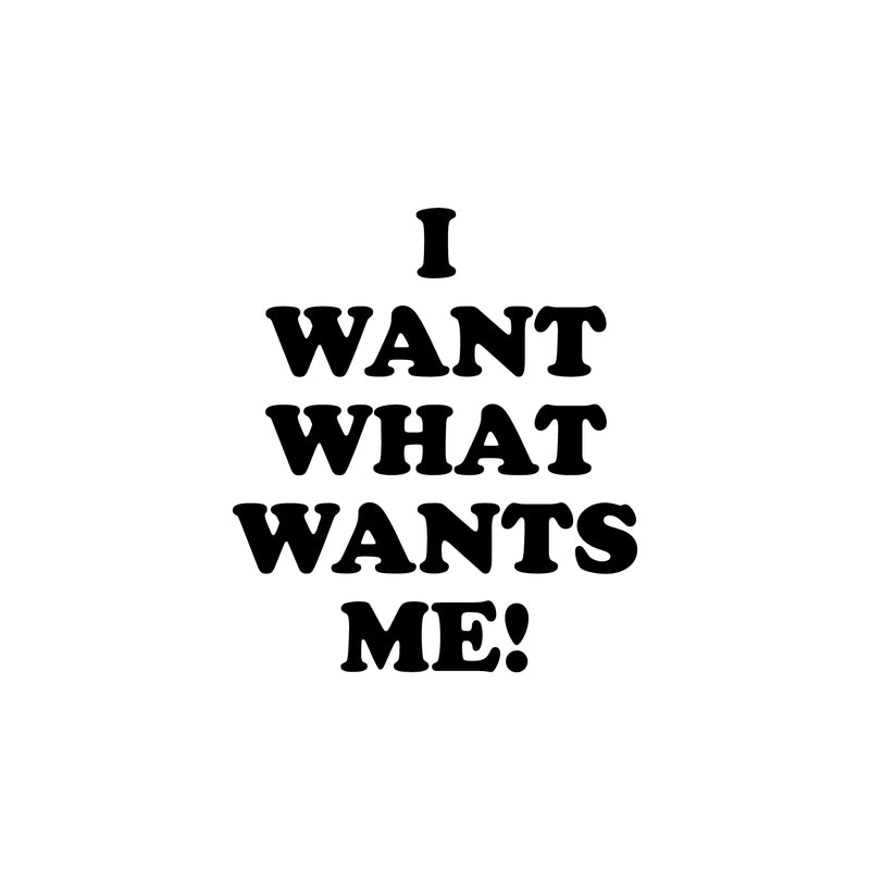 Vinyl Wall Art Decal - I Want What Wants Me - 20" x 17.5" - Trendy Inspiring Positive Self Esteem Quote Sticker For Bedroom Closet Boutique Beauty Saloon Office Business Coffee Shop Decor 1