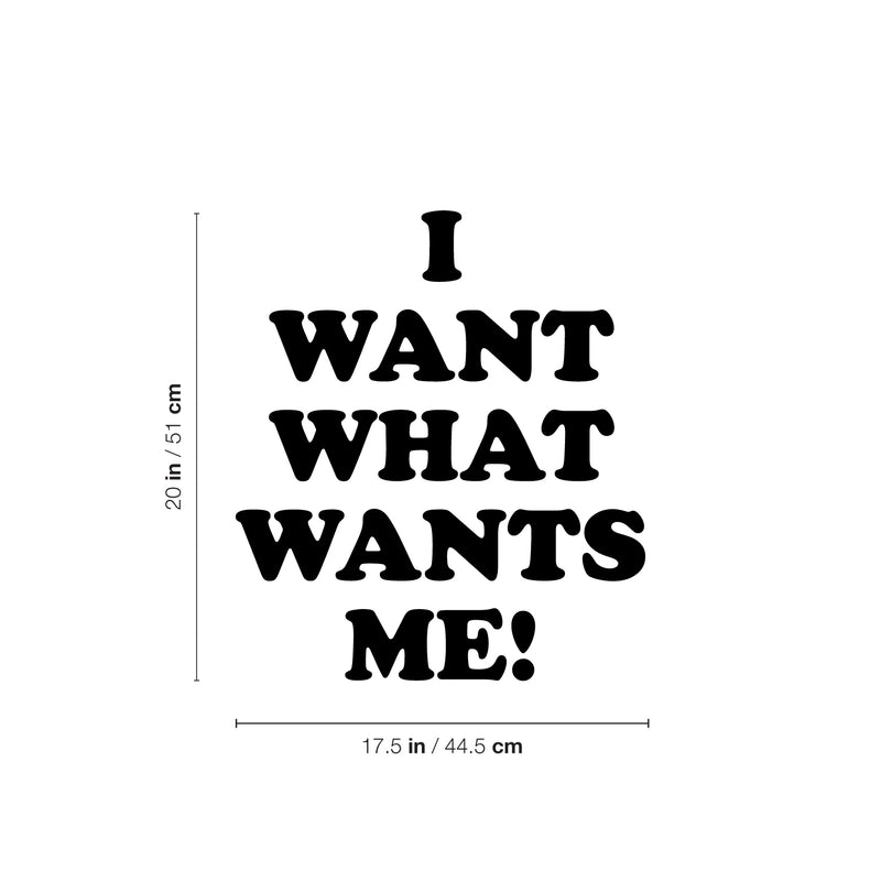 Vinyl Wall Art Decal - I Want What Wants Me - 20" x 17.5" - Trendy Inspiring Positive Self Esteem Quote Sticker For Bedroom Closet Boutique Beauty Saloon Office Business Coffee Shop Decor 4